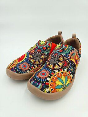 UIN Blossom Multicolor Floral Art Paisley Canvas Shoe 82012078 Women Size 10.5